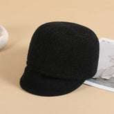 Frühe Rittermütze aus Wolle, Reitermütze, schwarzer Wollhut, Zylinderhut, Reithut